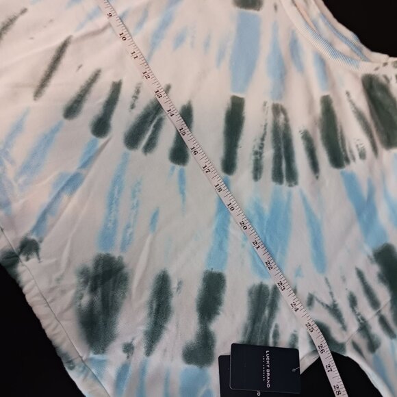 NEW Lucky Brand‎ Crew Neck Cropped Blue Green Tie-Dye Sweatshirt Size XXL - Picture 10 of 11